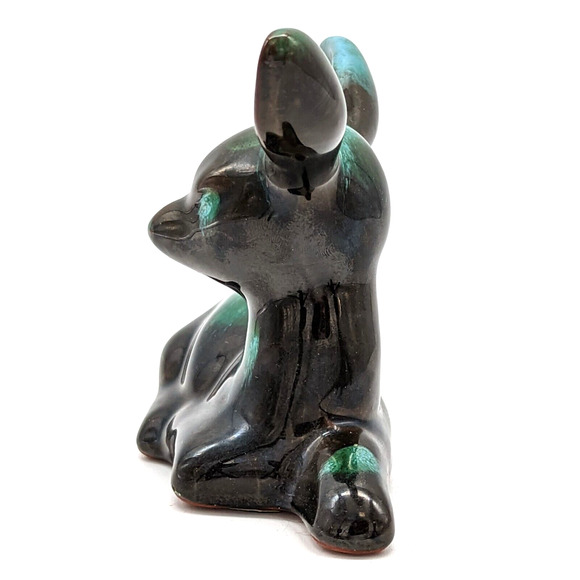 Blue Mountain Pottery Fawn Drip Glaze Blue Green Brown Redware Vintage - Picture 2 of 12